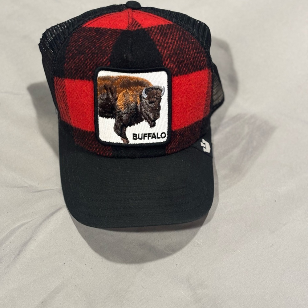 Red and Black Buffalo Patch Cap